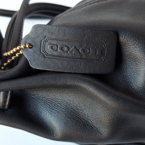 Vintage Coach Black Leather Mini Littleton Drawstring Purse Bag 4144 - Picture 5 of 9